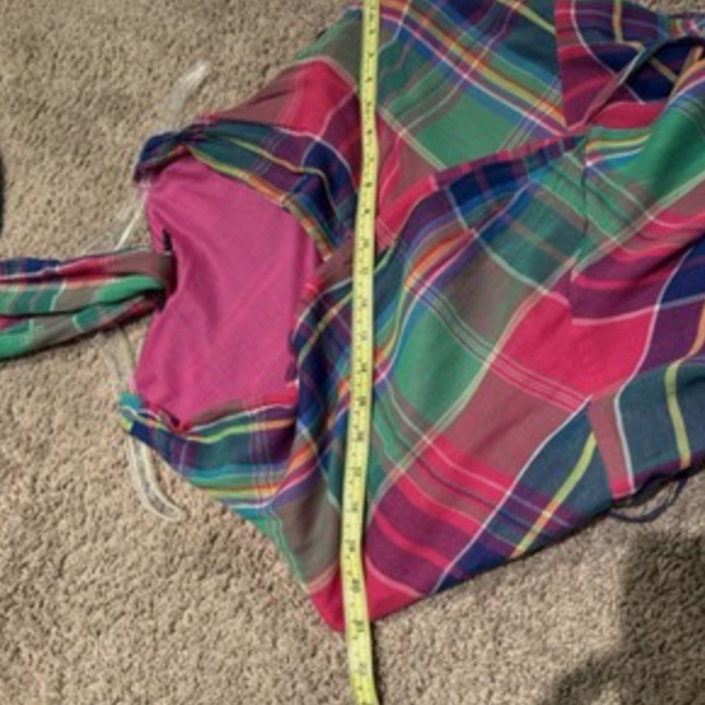 Polo Ralph Lauren Size 8 Sleeveless Fit & Flare Long Madras Wrap Cotton Dress - Picture 9 of 12